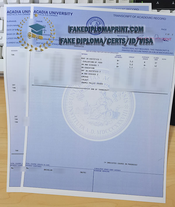 Acadia University academic record