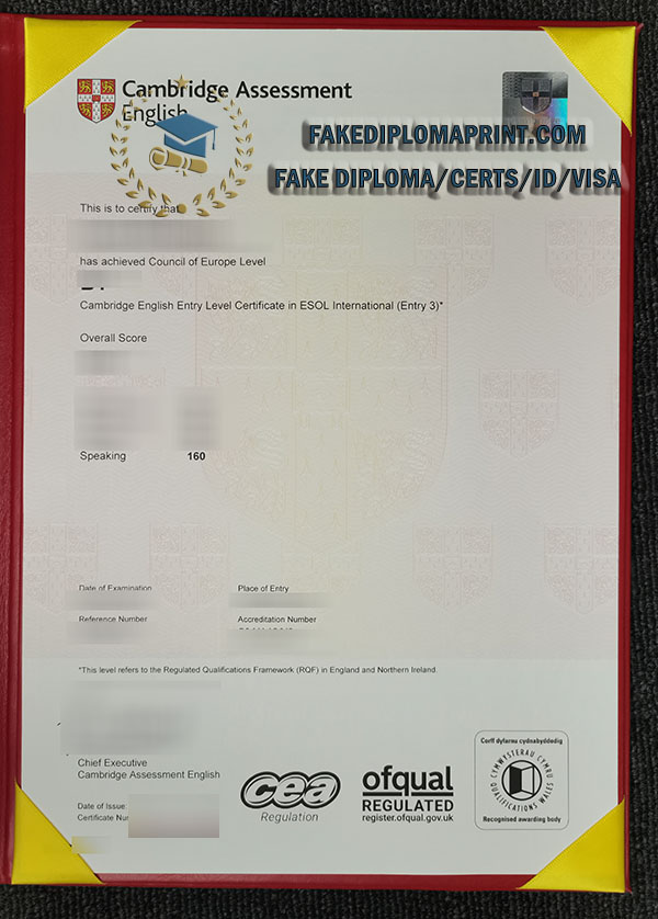 Cambridge Assessment English certificate