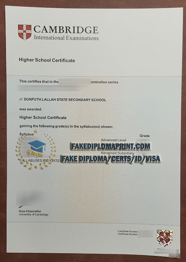 Cambridge Higher School certificate