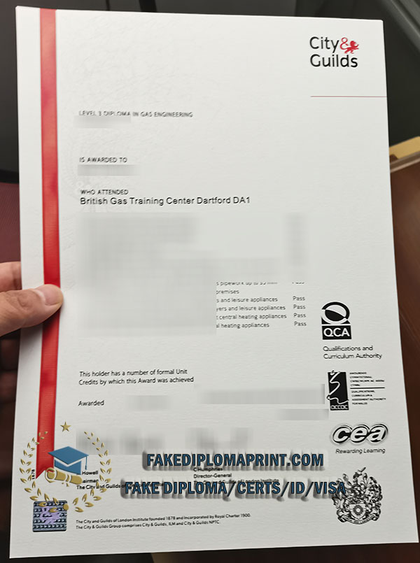 City Gulids certificate