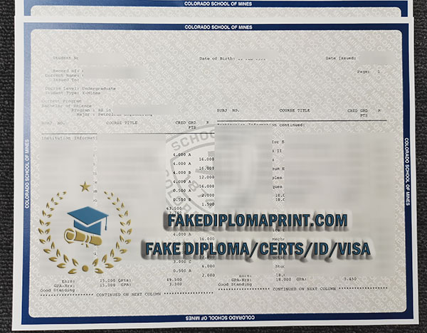 Colorado School of Mines transcript