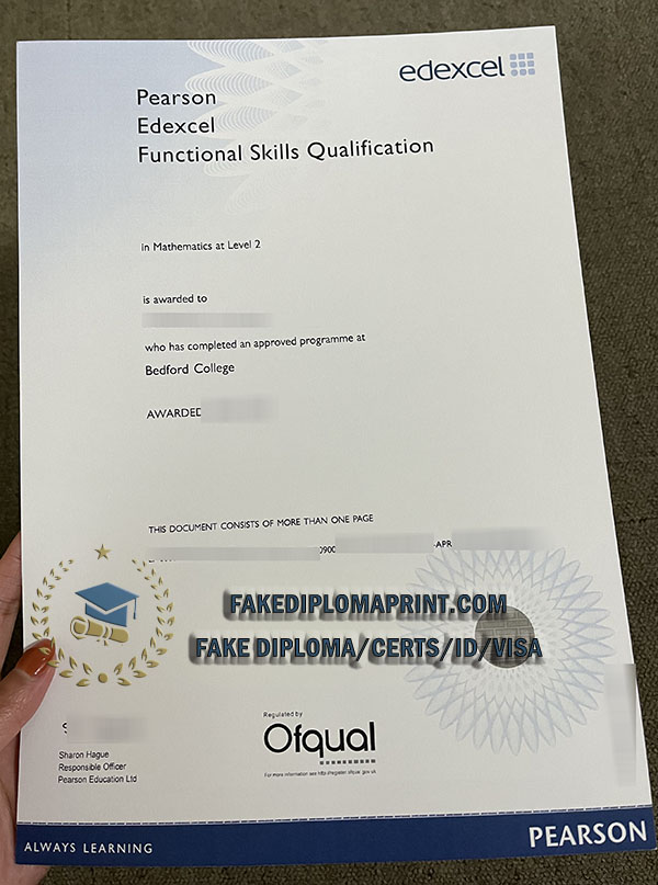 Pearson Edexcel FSQ certificate