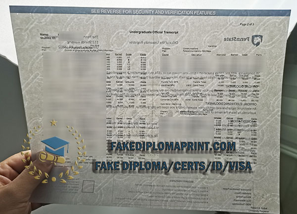 PennState transcript