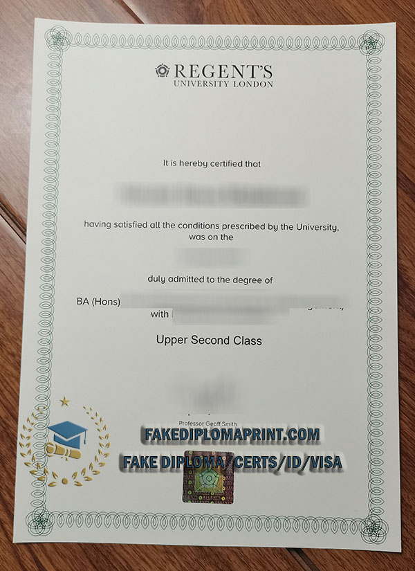 Regent's university diploma