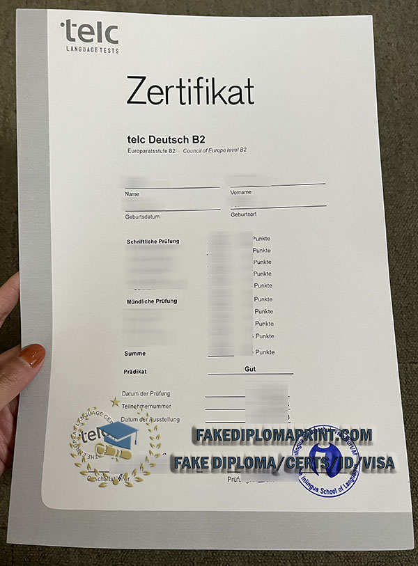 TELC B2 certificate