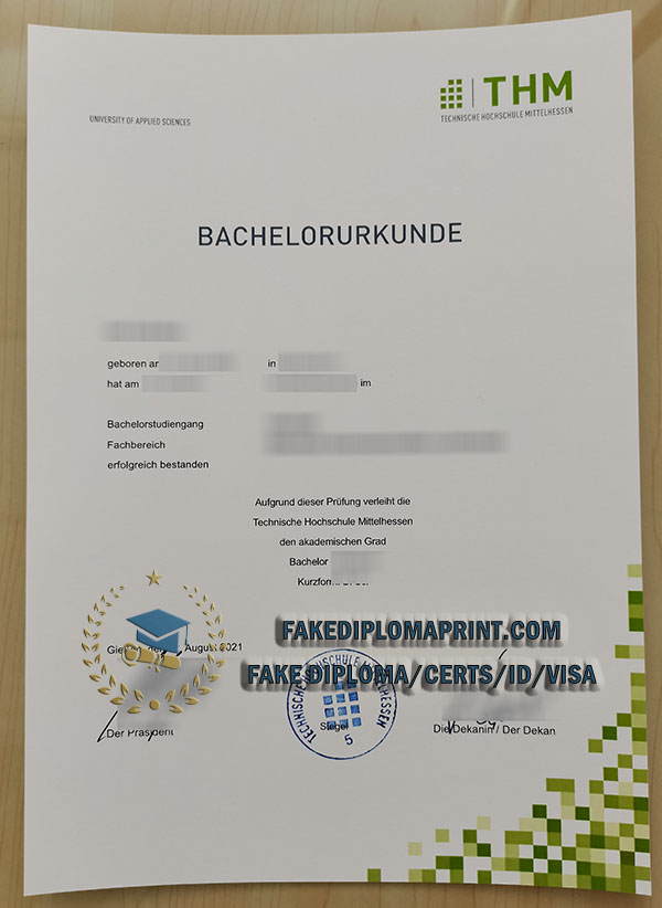 THM bachelorurkunde