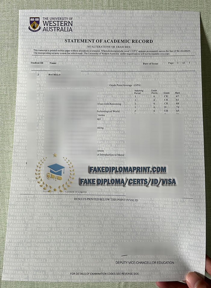 UWA academic record