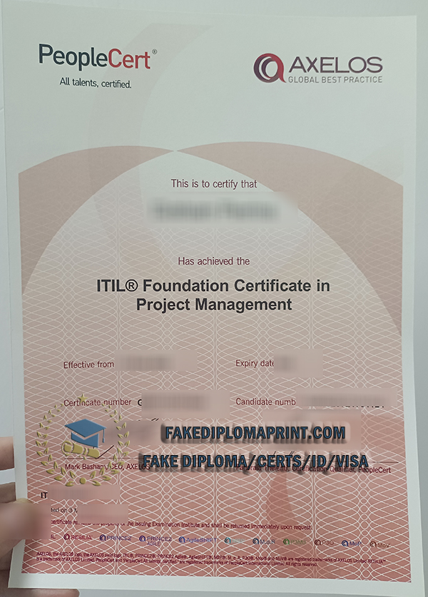 AXELOS certificate