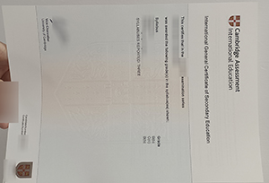 Cambridge IGCSE cert