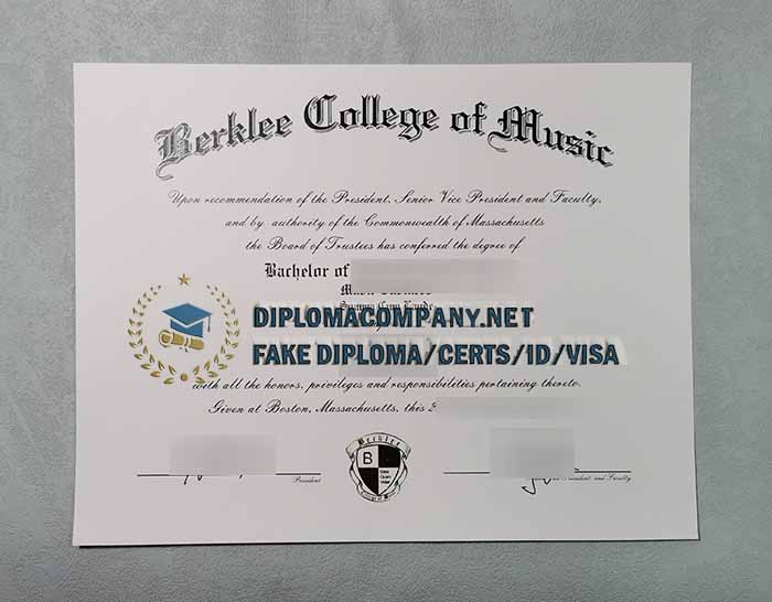 Berklee College of Music diploma