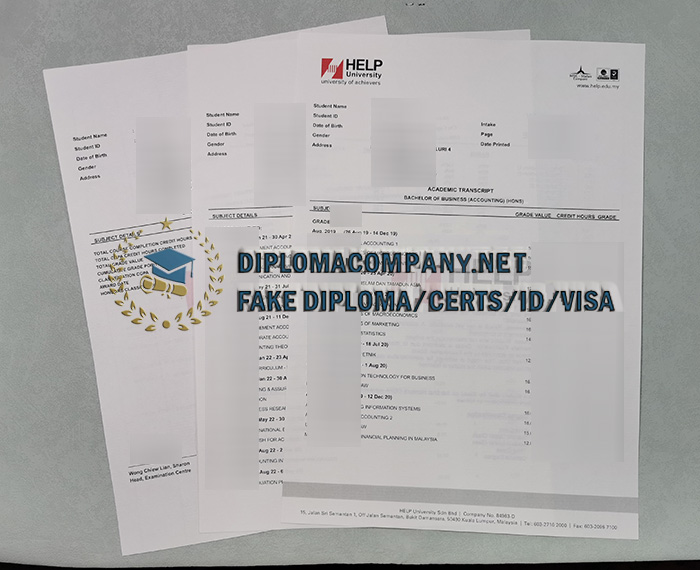 HELP University Transcript