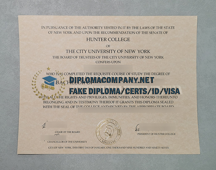 Hunter College diploma 