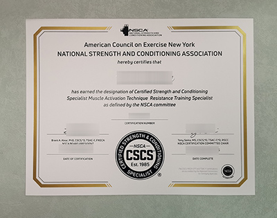 NSCA Certificate