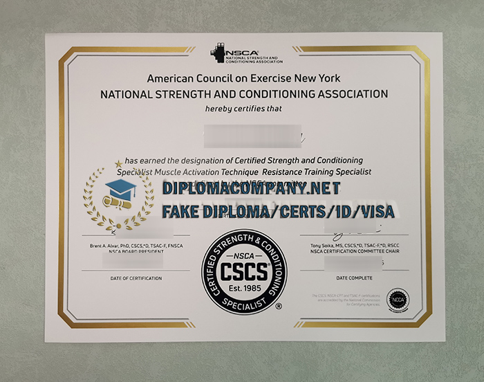 NSCA Certificate