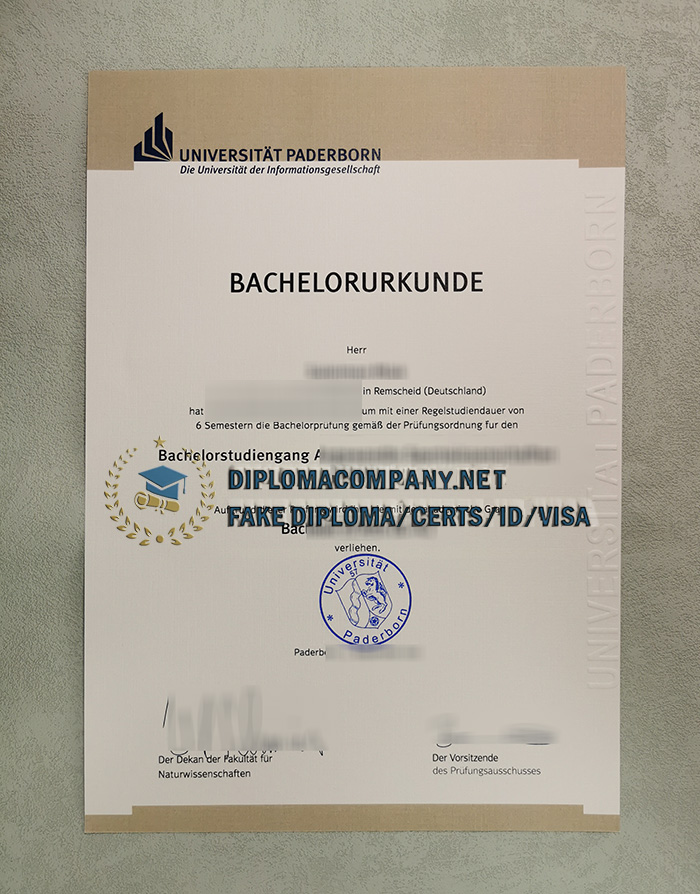 Universität Paderborn Urkunde