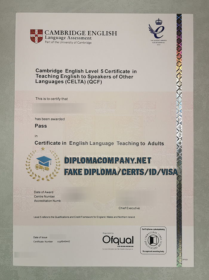 Fake CELTA Certificate
