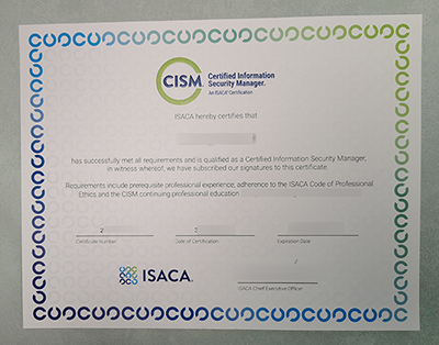 Fake CISM Certificate