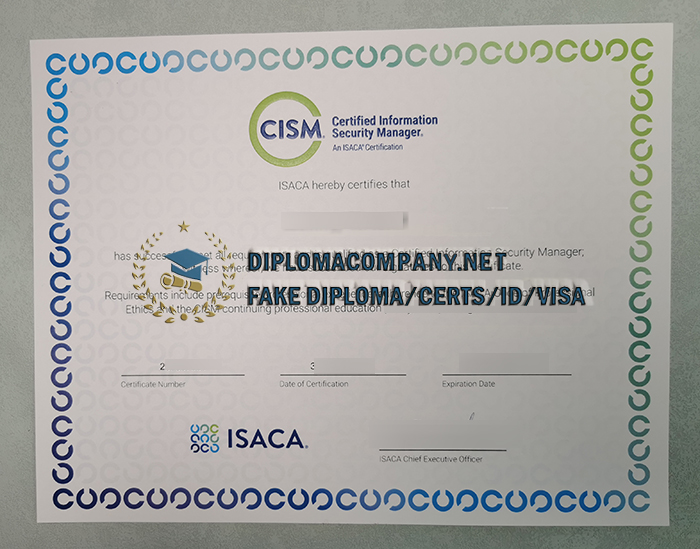 Fake CISM Certificate