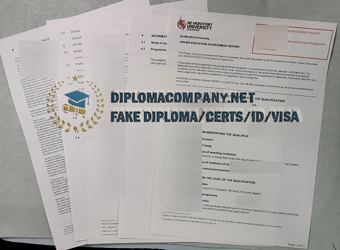 Fake DMU Transcript