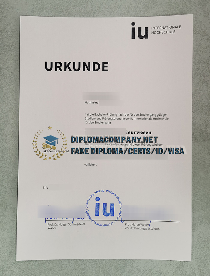 IU Internationale Hochschule Urkunde