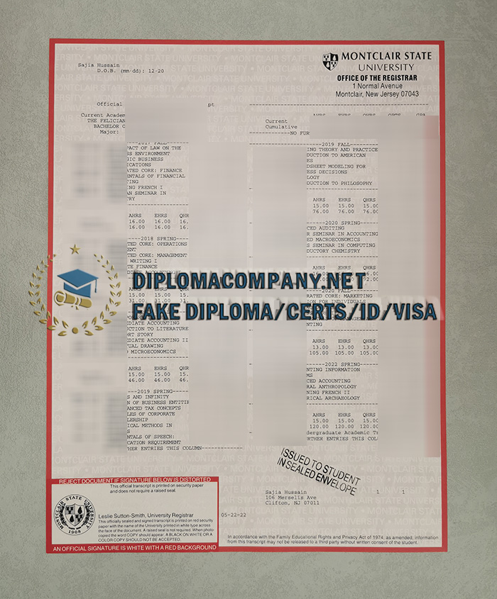 Fake MSU Transcript