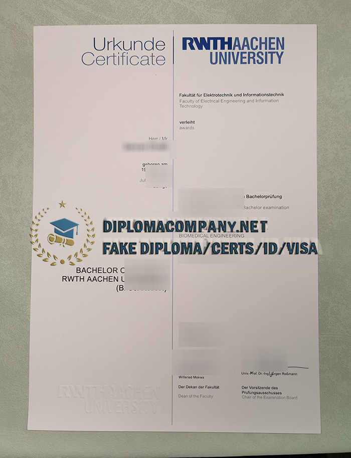 Fake RWTH Aachen University Urkunde