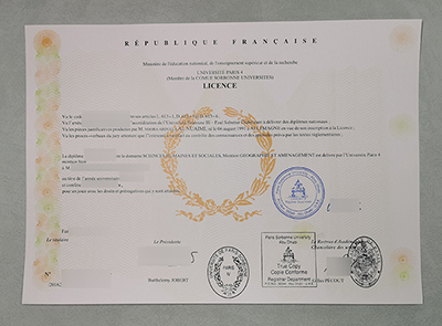Fake Université Paris 4 Diploma