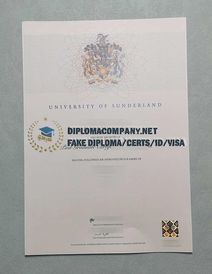 Fake University of Sunderland Degree