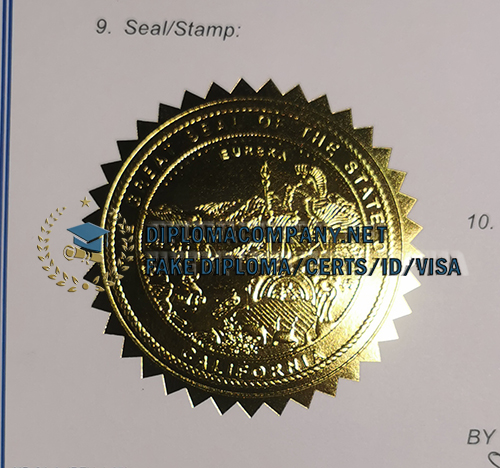 California Apostille Certificate seal