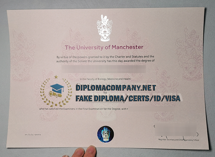 Fake University of Manchester Diploma