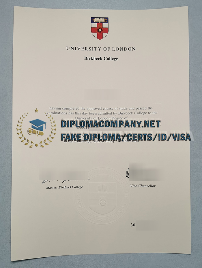 Fake Birkbeck, University of London Degree