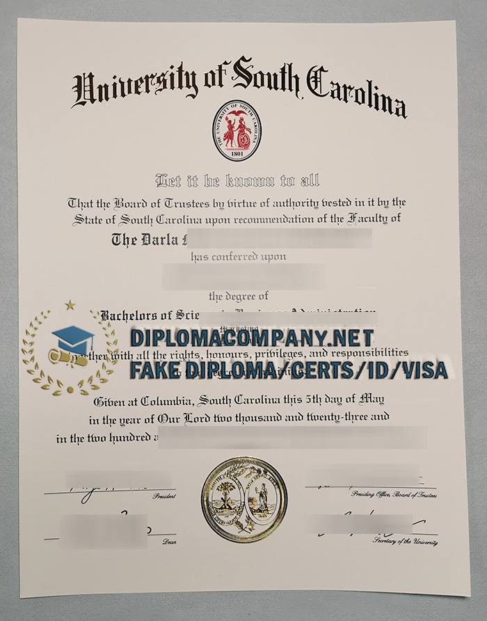 Fake University of South Carolina Diploma