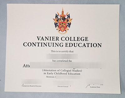 fake Vanier College diploma