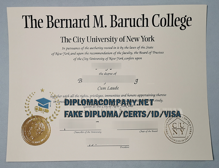 Fake Baruch College Diploma