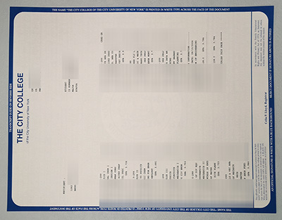 Fake City College of New York Transcript