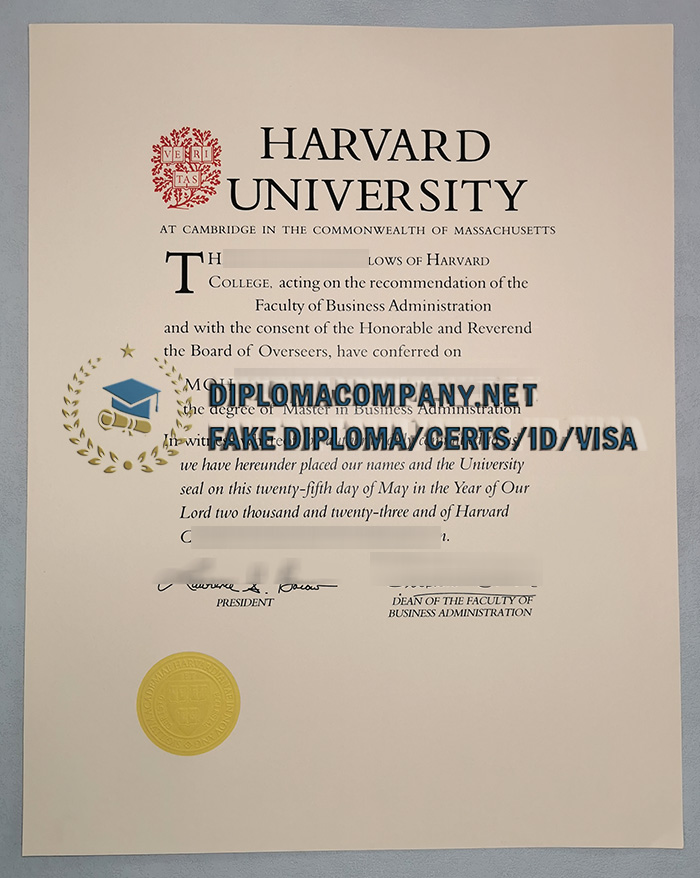Fake Harvard University Diploma