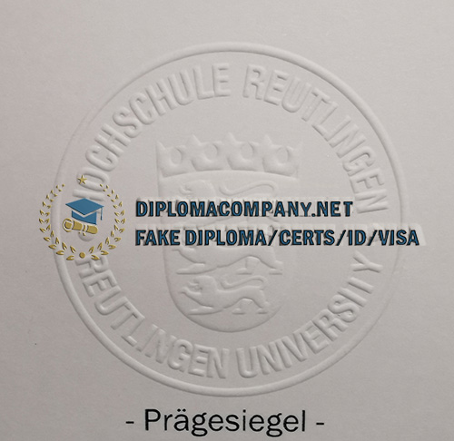 Hochschule Reutlingen Urkunde seal