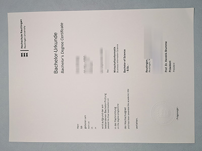 Fake Hochschule Reutlingen Urkunde