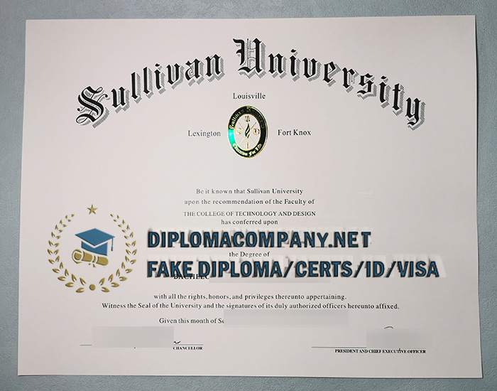 fake Sullivan University Diploma