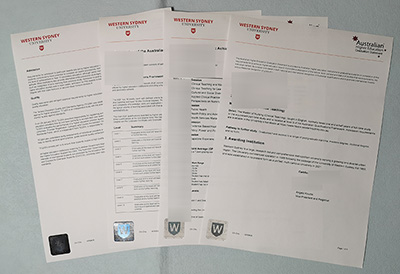 Fake Western Sydney University Transcript