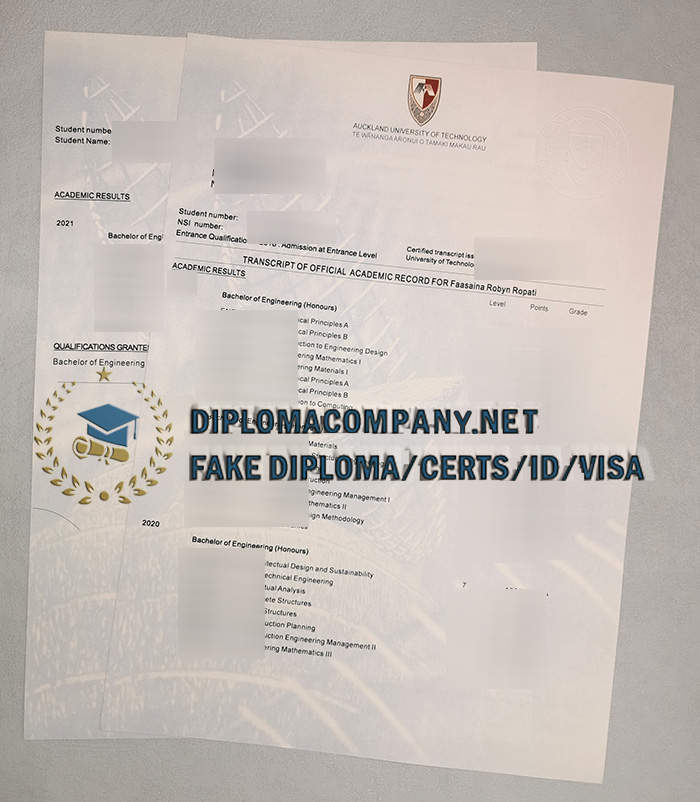 Fake AUT Transcript