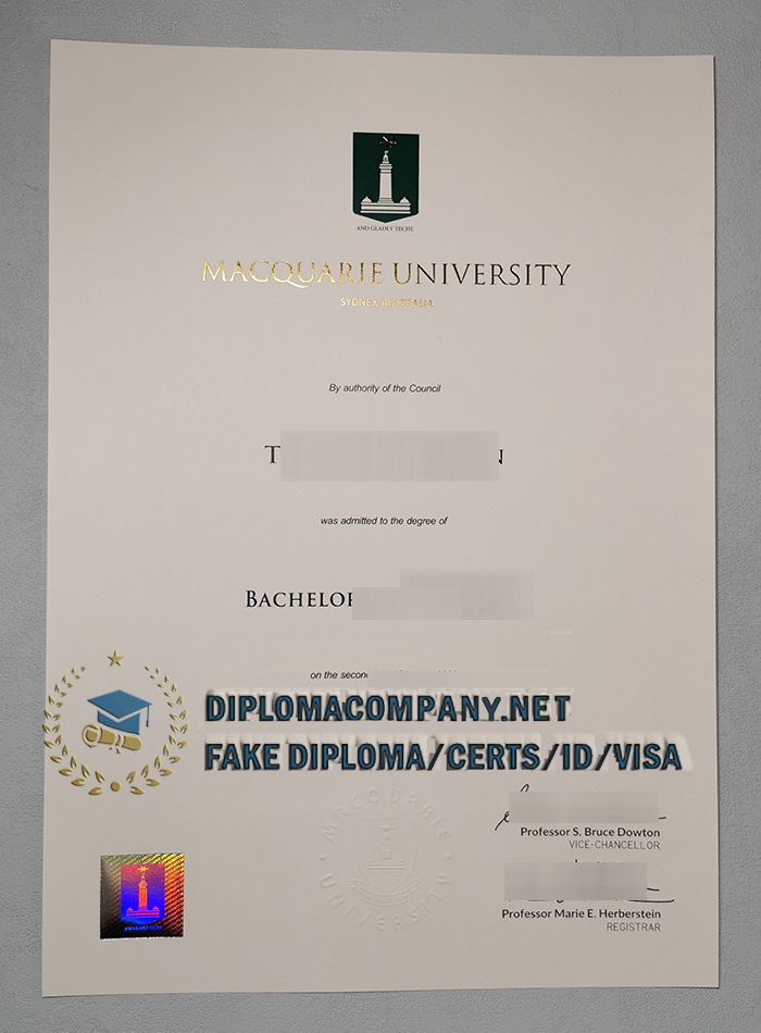 Fake Macquarie University Diploma