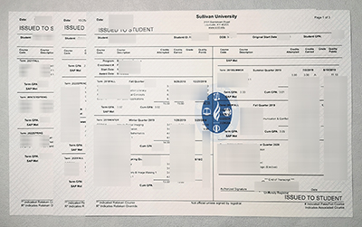 Fake Sullivan University Transcript