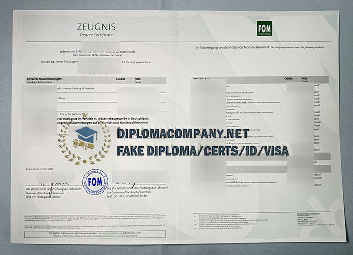 Fake FOM Hochschule Zeugnis