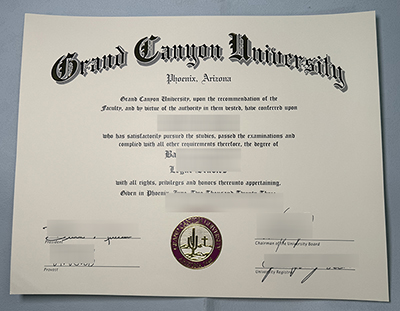 Grand Canyon University diploma